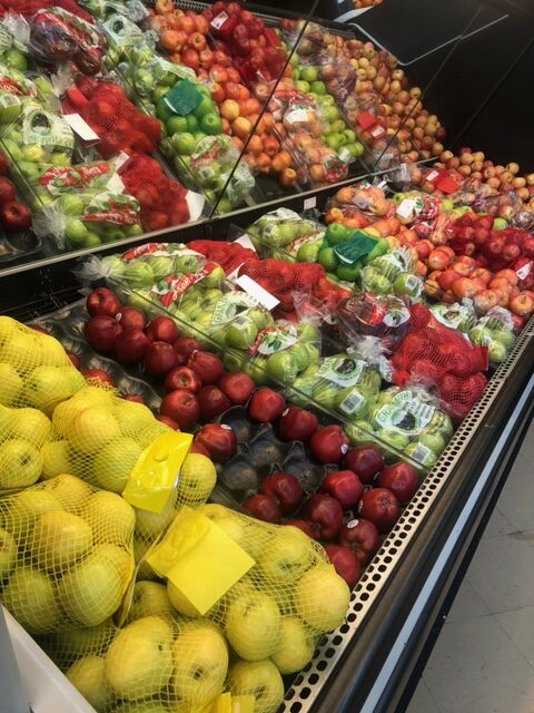Produce at grocery store